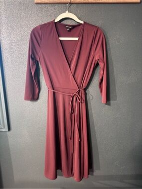 Banana Republic Burgundy Wrap Midi Dress